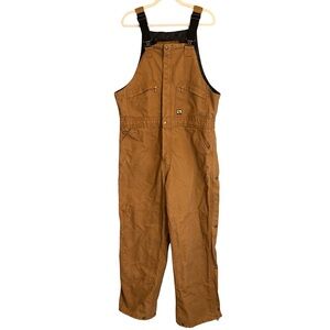 Dri-Duck brown insulated carpenter overalls: men’s size L